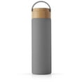 thumbnail image 3 of Glass Water Bottle with Carry Strap & Non Slip Silicone Sleeve - 20 oz - Grey, 3 of 6