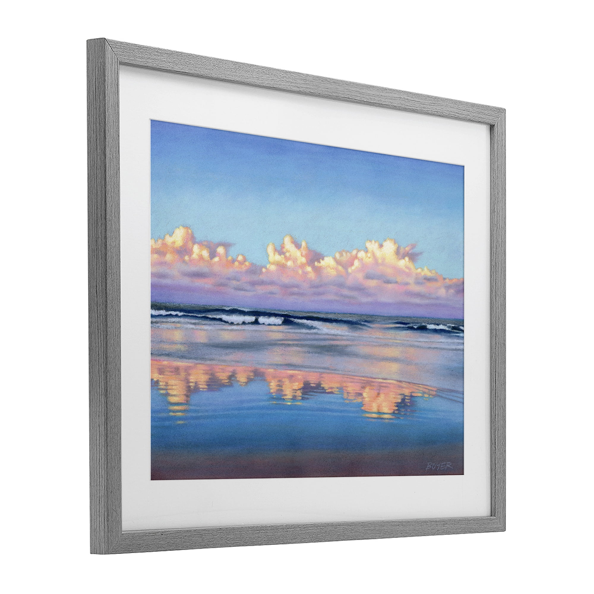 Stupell Industries Cloud Illusions Reflection Gray Framed Print Under Glass, design by Susy Boyer