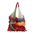 thumbnail image 3 of Bolso tote para mujer, diseño estético, tejido de punto, bolso de hombro moderno para picnic o trabajo. Rojo, 3 of 9