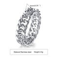 thumbnail image 2 of Anillo de cadena de acero inoxidable color acero dorado tendencia de moda femenina personalidad joyería de acero de titanio, 2 of 5