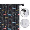 thumbnail image 4 of Blackout Kids Curtains,Black Controllers Games Labels Black Pattern Childrens Insulated Curtains Set Of 2,Bedroom Essentials,Toddler Room Decor 52"x63", 4 of 5