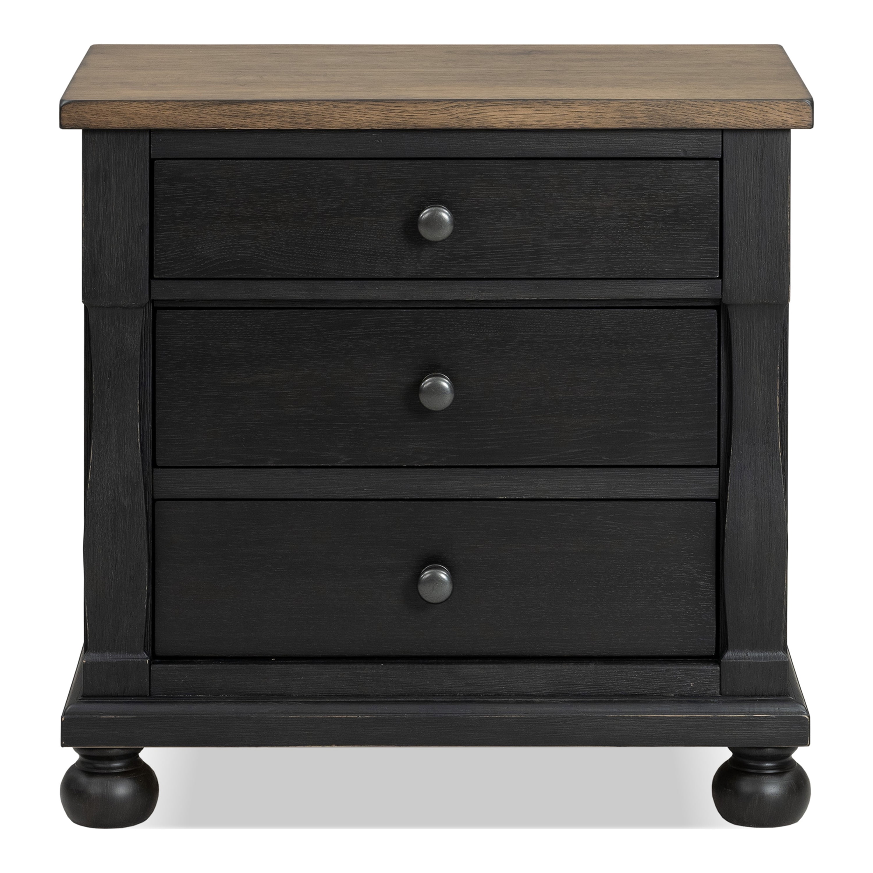 Furniture of America Millers Farmhouse 3-Drawer Adult Nightstand, Black