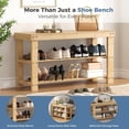 thumbnail image 5 of Bigleap 3-Tier Bamboo Shoe Rack Bench, Entryway Storage Organizer for Hallway, Bedroom, Balcony, Small Spaces,Wood,11.3''x 19.7'' x 17.8'', 5 of 9