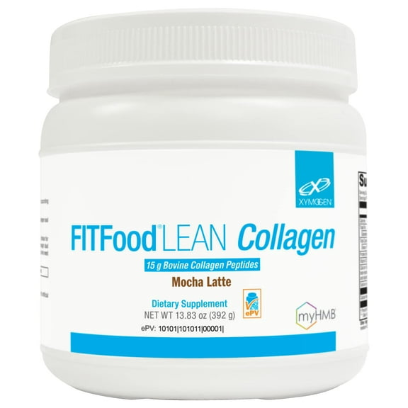 XYMOGEN FIT Food Collagen - Bovine Collagen Peptides Powder with HMB   Vitamin D3-15g Collagen Protein to Support Joints, Muscle Recovery, Collagen Production - Mocha Latte (13.83 oz)