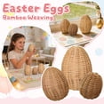 thumbnail image 2 of Set of 3 Woven Rattan Egg Shaped Storage Baskets Handcrafted Decorative Organizer for Home Office Use, 2 of 8