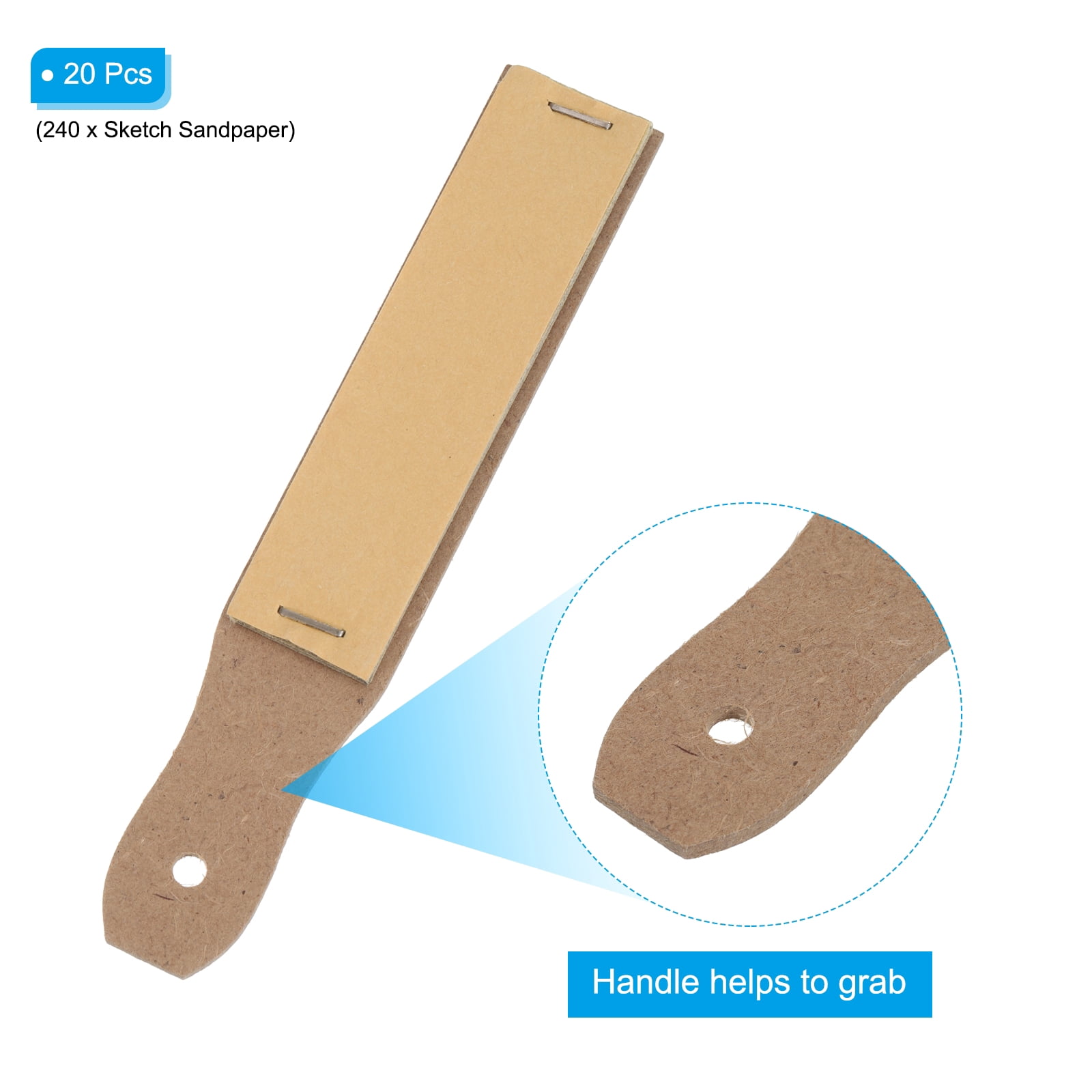 Uxcell Sketch Sandpaper 20pcs Pencil Pointer Sandpaper Pencil Sharpener for Art Sketching Drawing Writing Oval Shape
