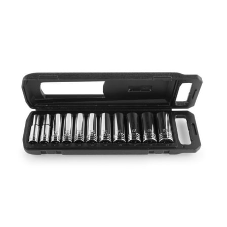 HART 11-Piece 3/8" Drive Metric Deep Socket Set, with Storage Case, Chrome Finish, New Condition