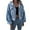 Blue, variant on Women's Solid Color Lapel Short Jacket, Fashion Casual Outerwear for Fall Season and Daily Casual Wear,Black,L