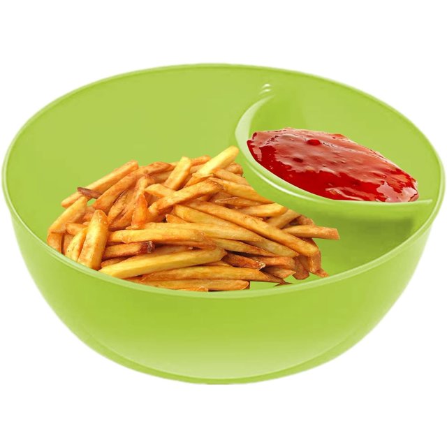 Snack and Dip Bowls - Dip Snack Bowl, Anti-Soggy Cereal Bowl, Snack and Dip Bowls | Stackable Plate with Dipping Section, Cracker Bowls Divided Platters, Bread Dipping Bowls