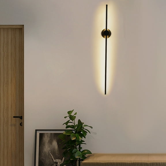 Peakora LED Linear Wall Lamp Black Long Skinny Gold Wall Sconces Inside LED Wall Mounted Long LED Wall Lamp Long Tube Indoor Wall Sconce for Indoor