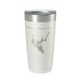 thumbnail image 1 of New Melones Lake Map Tumbler Travel Mug Insulated Laser Engraved Coffee Cup California 20 oz White, 1 of 1