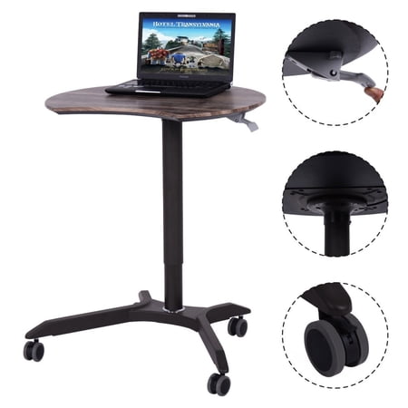 Costway Rolling Laptop Computer Desk Height Adjustable Mobile Workstation Table Notebook Costway Rolling Laptop Computer Desk Height Adjustable Mobile Workstation Table Notebook