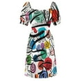 thumbnail image 5 of Colorful Graffiti Art Joyful Characters Celebrating Summer Sleeveless Dress summer dress womens 2024 evening dresses luxury 2024, 5 of 6