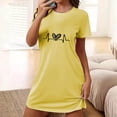 thumbnail image 2 of Rbaofujie Robes pour Femmes Nuisette Courte Surdimensionnée pour Femmes Imprimée à Col Rond et Manches Courtes Robe Pyjama pour Femmes, 2 of 6