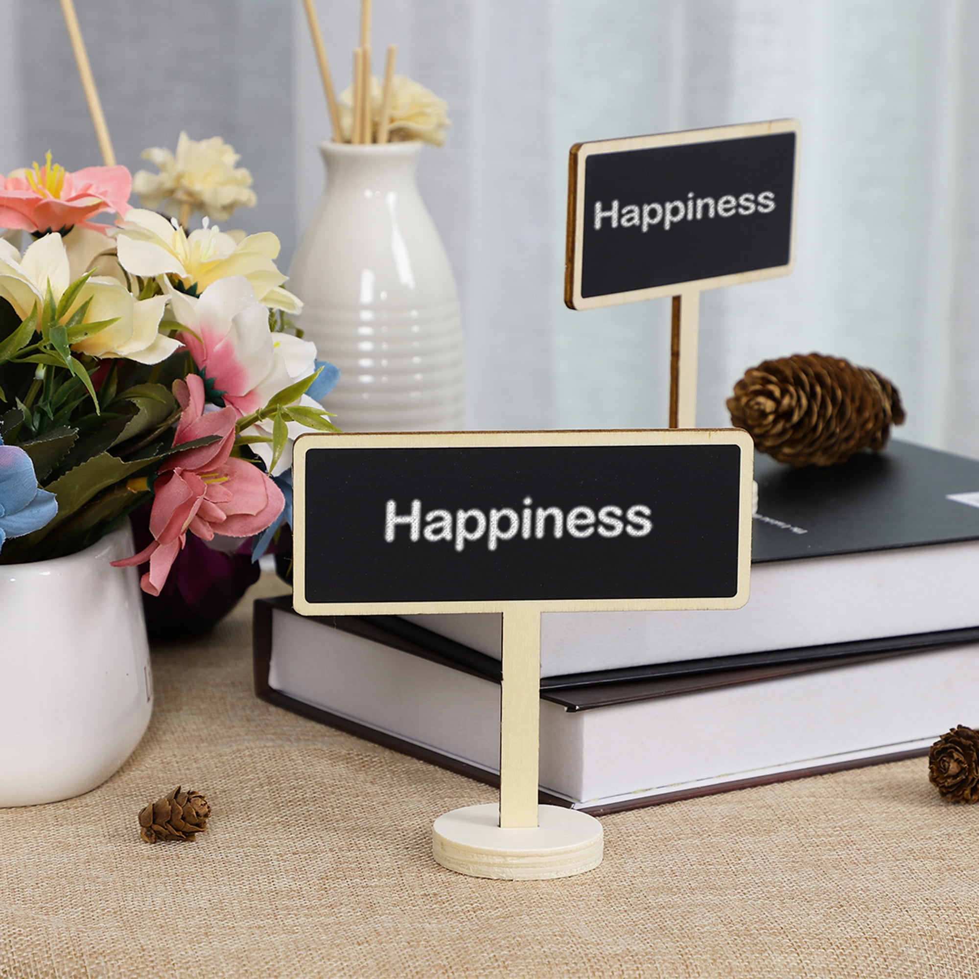 12x Wooden Easel Mini Blackboard Memo Sign Message Chalk Board Home Office