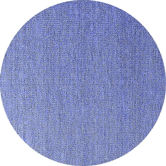 Ahgly Company Indoor Round Solid Blue Modern Area Rugs, 6' Round