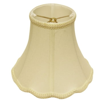 8" Ivory Slanted Scallop Bell Monay Shantung Lampshade