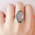 thumbnail image 6 of Natural Rose Quartz Birthstone Ring 925 Sterling Silver Handmade Jewelry Oval Cut Healing Crystal Ring Size US 4.5, 6 of 6