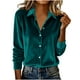 thumbnail image 1 of Karight Women's Dressy Button Down Velvet Blouse Tops Elegant Ladies Lapel Business Casual Tops Long Sleeve Party Shirts, 1 of 4