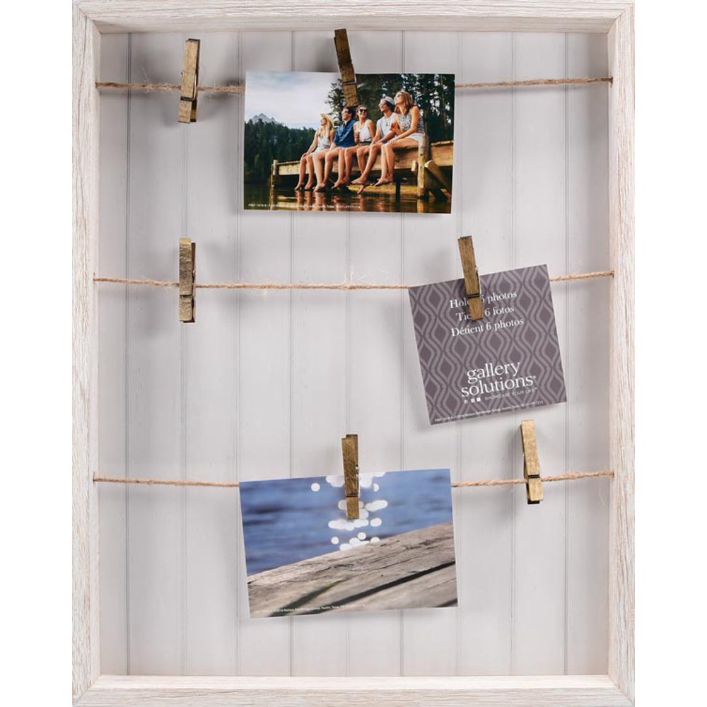 16X20 WHITEWASH PALLET COLLAGE FRAME W/ CLIP