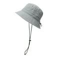 thumbnail image 6 of FNGZ 1* Fisherman's Hat, Grey Bucket Hats, Women's Fisherman Hat Outdoor Sun Hat Spring Summer Solid Color Beach Sunscreen Basin Hat Hat Woman, 6 of 9