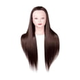 thumbnail image 3 of Cabeza de entrenamiento de peluquería, cabeza de muñeca de cosmetología para principiantes cabezales de maniquí para acondicionador de marrón oscuro, 3 of 8