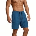 thumbnail image 4 of EOYWHK Men's Gym Shorts Quick Dry Cargo Shorts with Multi-Pockets Relaxed Fit Workout Shorts for Men Soft Lightweight Breathable Active Shorts for Blue XXXXL, 4 of 7