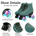 thumbnail image 3 of COMEONROA Blue Roller Skates, Leather Roller Skates for Teen Kids, Light up Wheels Double Row Quad Skates, Women 4/Men 3, 3 of 10
