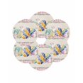 thumbnail image 7 of 15 Inch Round Placemats Set of 6, Easter Eggs Non Slip Heat Insulation PP Table Mats, Spring Rabbit Butterfly Floral Leaf Pink Plaid Washable Place Mats for Kitchen Dining Party Table Decor, 7 of 7