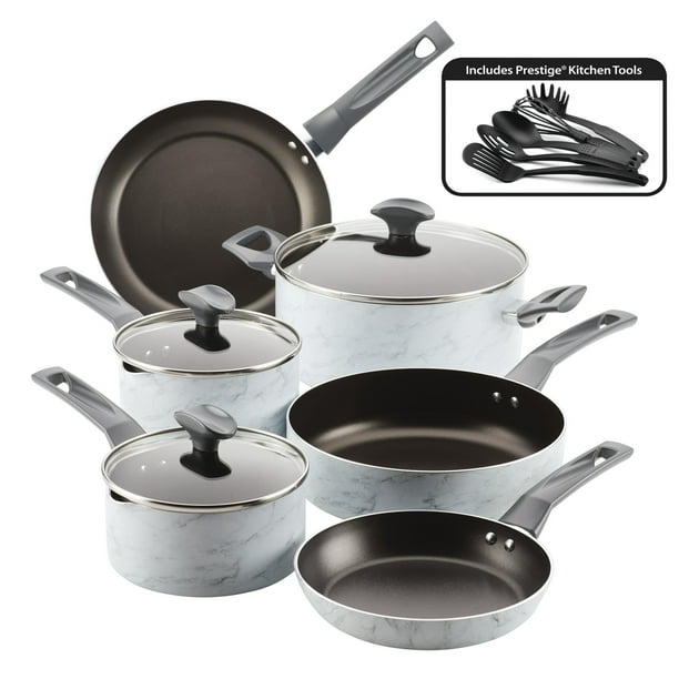 Farberware 14Piece Easy Clean Pro Marble Pots and Pans Set/Cookware