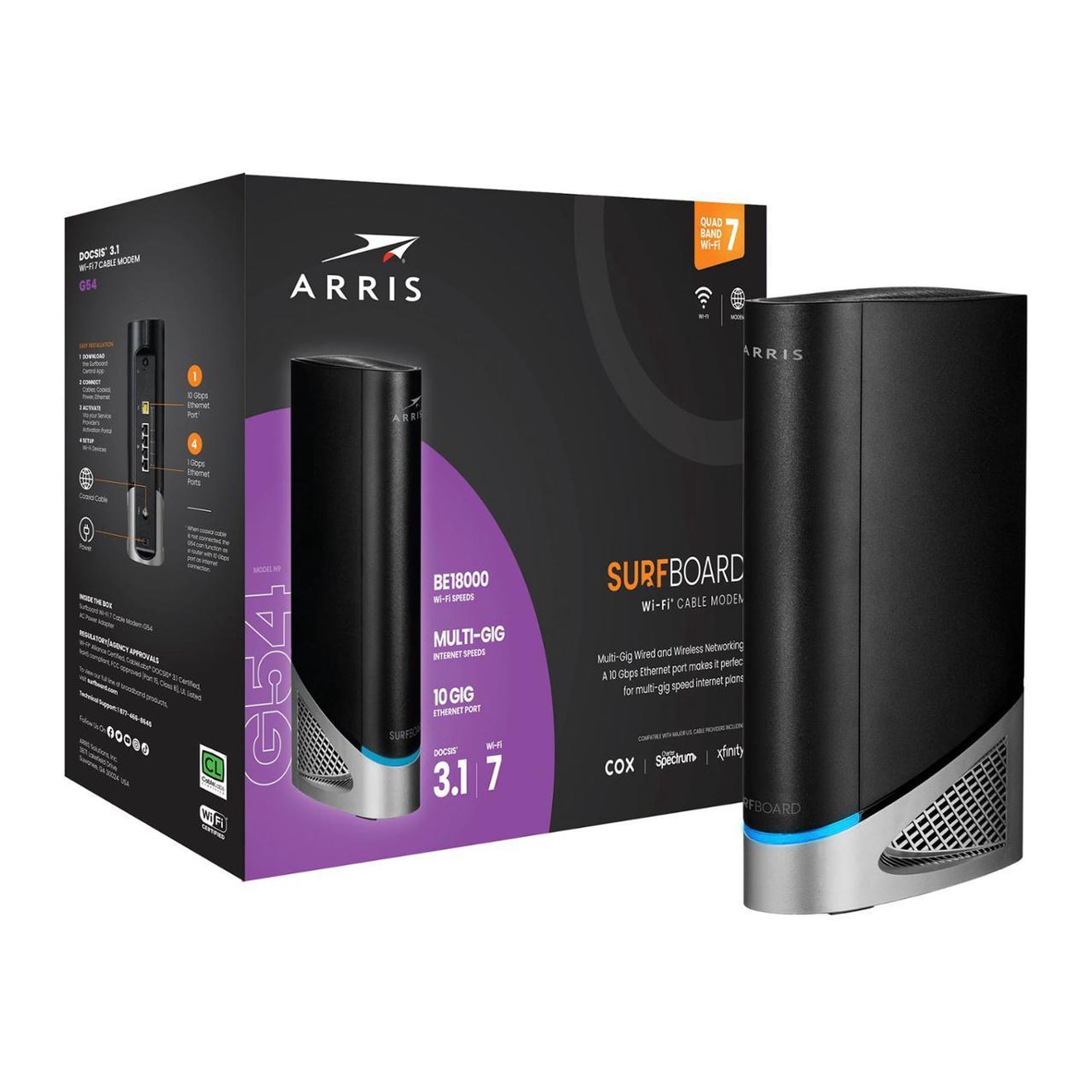 SURFboard G54 Wi-Fi 7 Ethernet, Cable Modem/Wireless Router