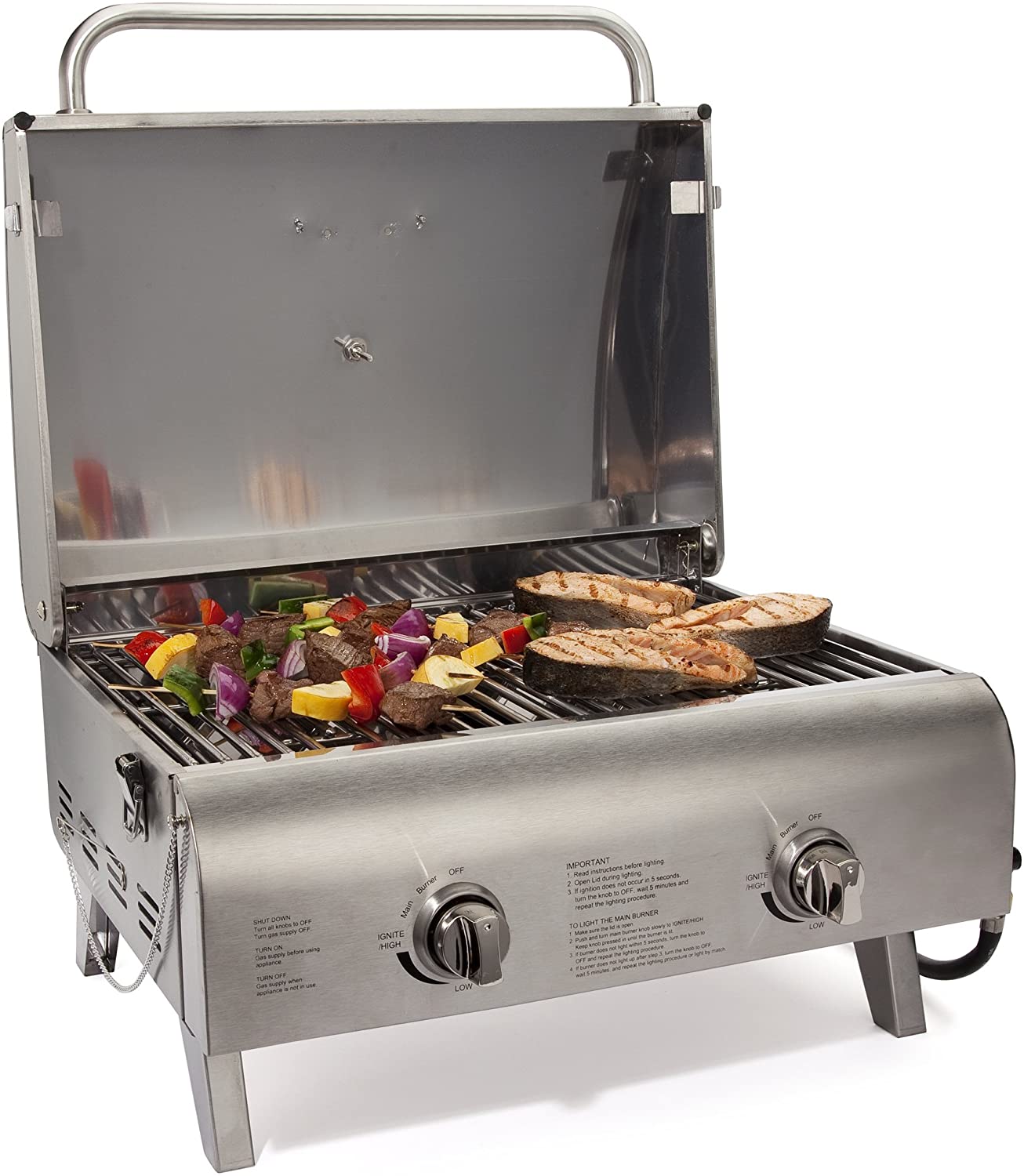 Cuisinart CGG-306 Chef's Style Propane Tabletop Grill, Two-Burner, Stainless Steel - image 2 of 3