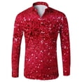 thumbnail image 3 of Carnival Must Have! Men's Shiny Printed Lapel Button Up Long Sleeve Shirt Fashion Party Wear Bright Design Comfortable Fabric Suitable For Festive Celebrations, 3 of 4