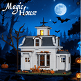 thumbnail image 3 of Witch's Magic House Building Block Sets Halloween Haunted House Horror Castle Gift for Adults Kids, 3 of 7