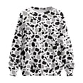 thumbnail image 4 of SCRAWLGOD Cow Print Gray Black White Women's Sweatshirt Casual Crew Neck Sweatshirts Cozy Loose Fit Long Sleeve Pullover Tops with Pockets Fall Winter Clothes, M, 4 of 7