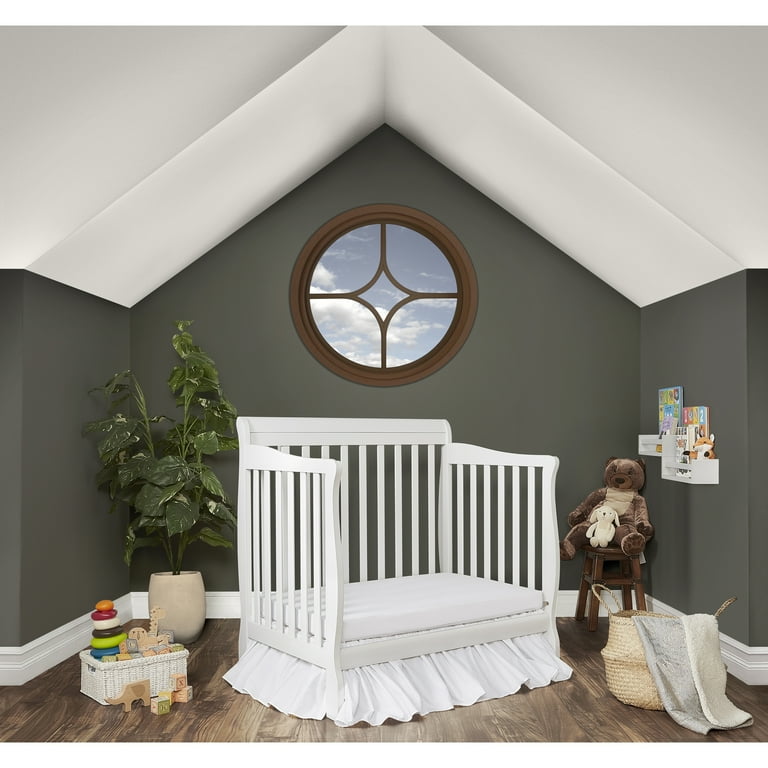 Dream On Me Aden 4 in 1 Convertible Mini Crib In White Greenguard Gold Certified Walmart