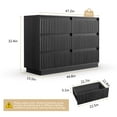 thumbnail image 2 of UPGO Wood Dresser, 6 Drawer Dresser for Bedroom, Modern Chest of Drawers with Deep Drawers Waterproof Living Room, Hallway, Entryway,Black, 2 of 16