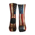 thumbnail image 2 of Women's Men's Retro Old America Flag Colorful Novelty Pattern Crew Athletic Socks, 2 of 7