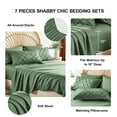 thumbnail image 4 of Flymme Dark Green Comforter Set Queen Size 7 Pieces Bed in a Bag Shabby Chic Bedding Farmhouse Soft Microfiber Boho Bed Set for All Season, 4 of 8