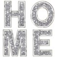 thumbnail image 1 of Zolapi 4 Piezas Letras Independientes Hogar. Letras De Diamantes De Cristal Glam. Decoración Del Hogar De Vidrio De Espejo Plateado Para Chimenea De Pared, Estantería Y Mesa., 1 of 1