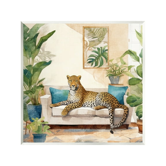Stupell Industries Cheetah & Tropical Indoors Animals & Insects Painting Unframed Art Print Wall Art, 12 x 12
