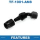 thumbnail image 5 of Adaptador de manguera reductor de flare para hombre Unique Bargains TF-1001-AN8 45° con conector de línea de combustible de aluminio y O-ring negro, 5 of 6