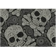 thumbnail image 4 of Dreamtimes Skull Paisley Halloween Bath Mat for Bathroom Shower U Shape Toilet Rugs Contour Carpet Set, Fluffy Absorbent & Machine Washable, 2 Piece, 4 of 6