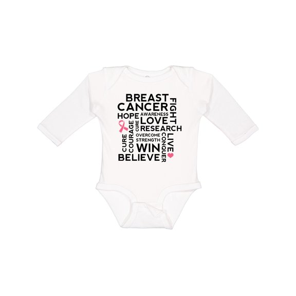 Inktastic Breast Cancer Awareness Month Saying Boys or Girls Long Sleeve Baby Bodysuit