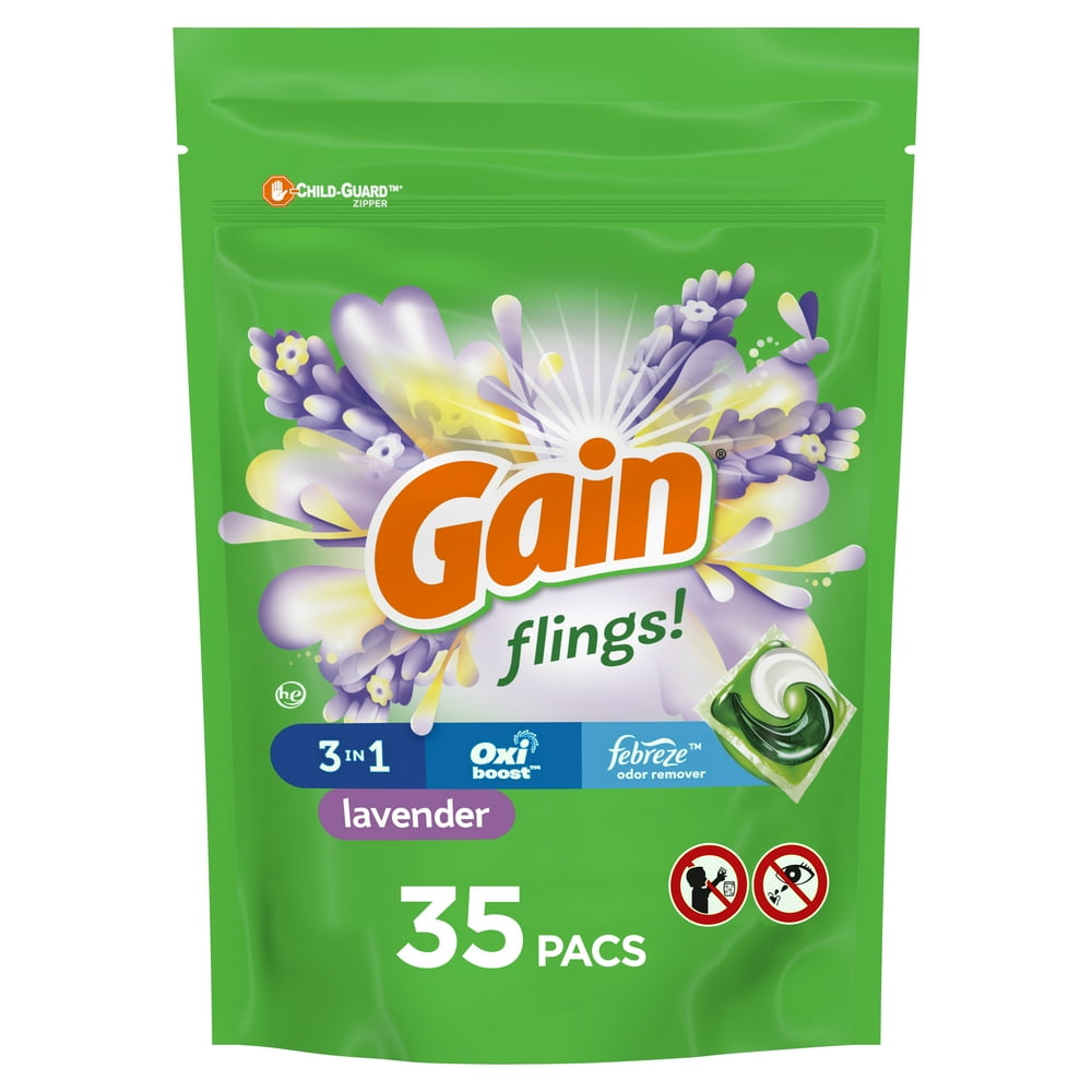 Gain Flings Lavender, 35 count Laundry Detergent Pacs