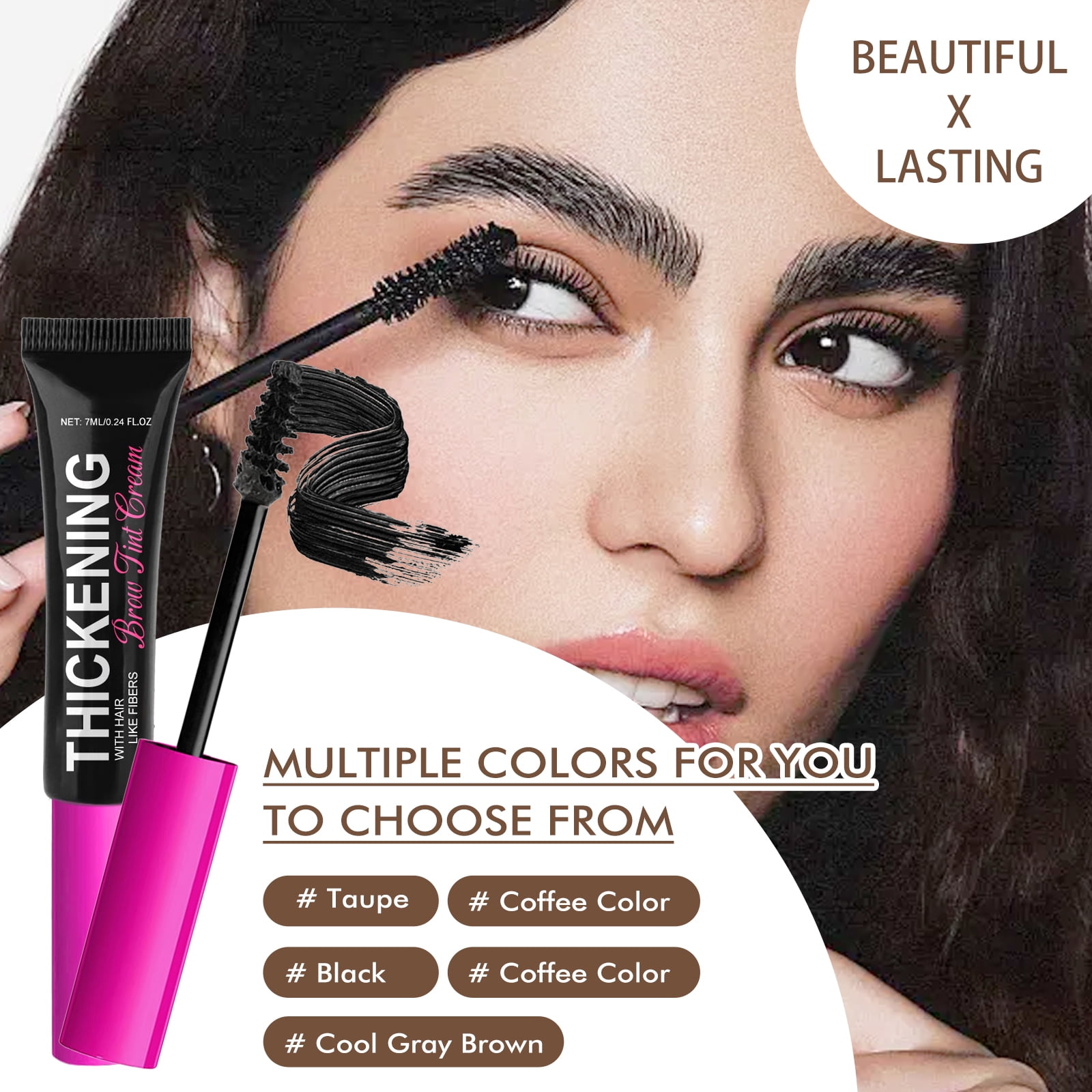 Alvantor Long Lasting Waterproof Smudge-Proof Eyebrow Tint Gel, Black 0.24 fl oz