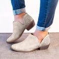 thumbnail image 2 of HBFAGFB Bottes pour Femmes Mode Côté en Forme de V Bouche Peu Profonde Bout Rond Bottines Beige Taille 40, 2 of 5