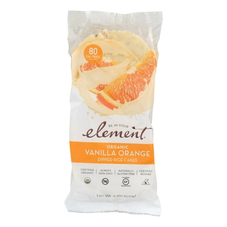 (6 pack) (6 Pack) Element Organic Vanilla Orange Dipped Rice Cakes, 3.5 Oz
