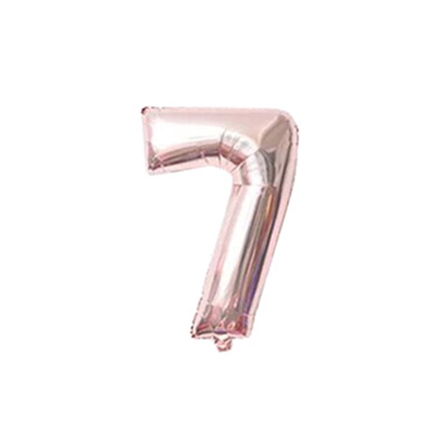 16 pulgadas Tamaño grande Oro Plata Rosa Oro Número Globo Cumpleaños Decoraciones para fiestas de bodas Globos de aluminio Niño Niño Juguete Kits de decoración para fiestas Oro rosa siete Naiovety HA002665-27