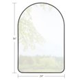 thumbnail image 3 of MAYEERTY 36" x 24" Arched Wall Mirror Aluminum Alloy Mirror for Vanity, Modern, Bottom Rounded Corner, Black, 3 of 7